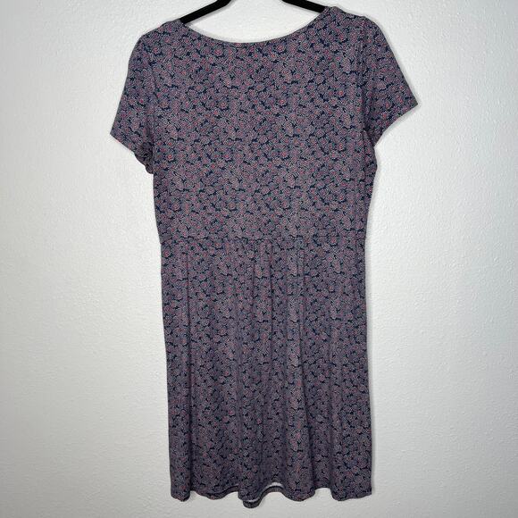 Boden Mini Dress Blue Floral V-Neck Pullover Short Sleeve Sz 6P Women's - Picture 6 of 6